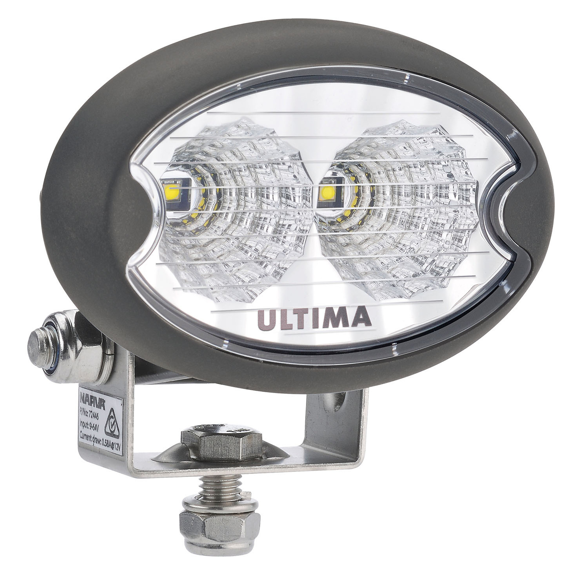 BWI Ultima, Work Lamp Flood, 1000 Lumens, Black, Oval, Light Output 1000 lumen, Light Bulb Type LED, Watts 10 Model# UT-72446-2